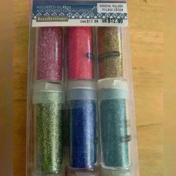 NWOT Recollections Assorted Glitters, Coastal Village, Pack of 12 Tubes - Picture 3 of 4